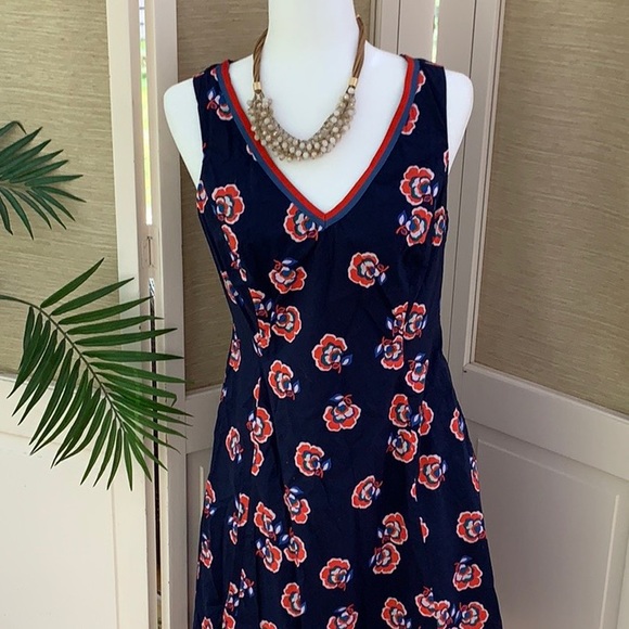 Boden Dresses & Skirts - Women’s Boden Floral Red Dark Blue Summer Dress